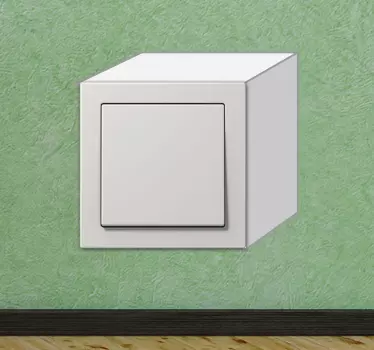 3D Sticker Kubus Schakelaar - TenStickers