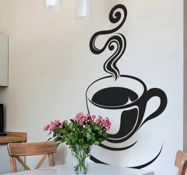 Muursticker keuken met kopje koffie - TenStickers