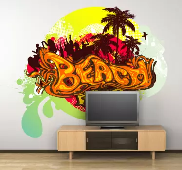 Muursticker Strandfeest - TenStickers