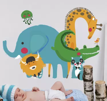 Deursticker jungle dieren - TenStickers