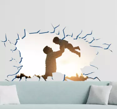 Gepersonaliseerde foto Muursticker woonkamer - TenStickers