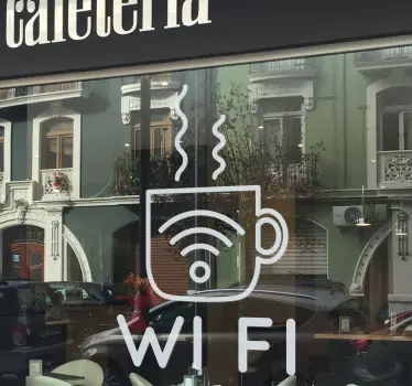 Koffie wifi sticker bedrijf - TenStickers