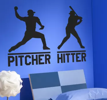 Sticker sport Pitcher en Hitter - TenStickers