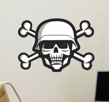 Muursticker doodshoofd militair - TenStickers