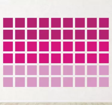 Roze vierkanten ombre sticker - TenStickers