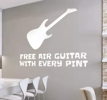 Muursticker Air Guitar with every Pint - TenStickers