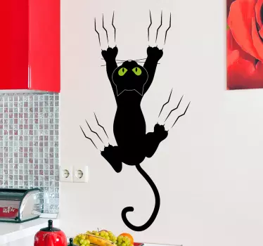 Krassende kat muursticker - TenStickers