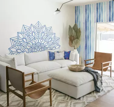 Mandala yoga hoofdeinde sticker - TenStickers
