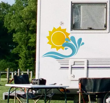 Camper sticker zee en zon - TenStickers