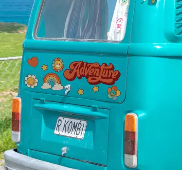 Camper sticker vrolijke adventure - TenStickers