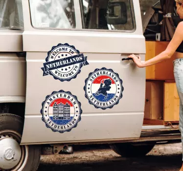 Oud Hollandse camper stickers - TenStickers
