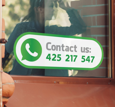 Bedrijfssticker Contact Us Whatsapp - TenStickers