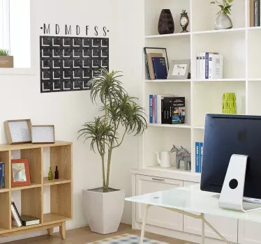 Weekdagen kalender krijtbord sticker - TenStickers