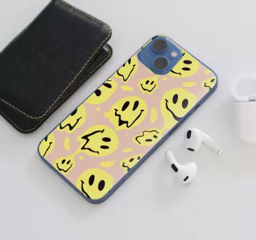 Glimlachend spookpatroon iPhone sticker - TenStickers