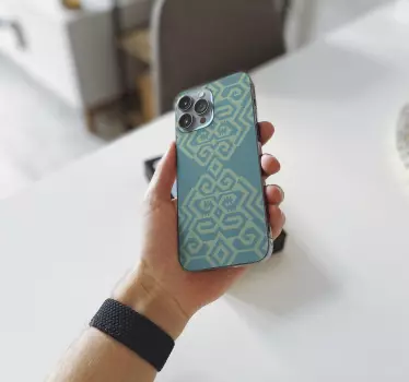 Geometrisch patroon omslag iPhone sticker - TenStickers