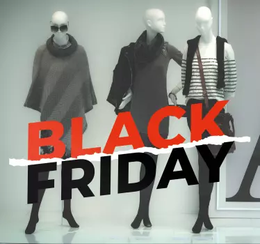 Black friday sticker etalage rood zwart - TenStickers