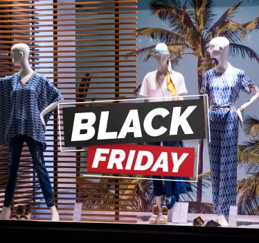 Black friday sticker etalage zwart rood blokken - TenStickers