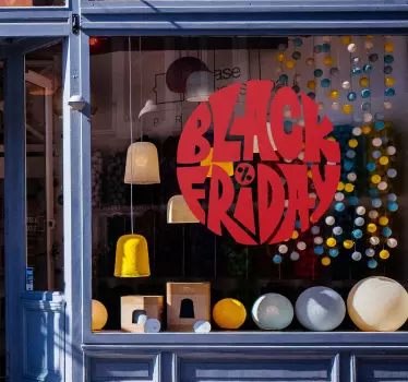 Black friday sticker etalage circle - TenStickers