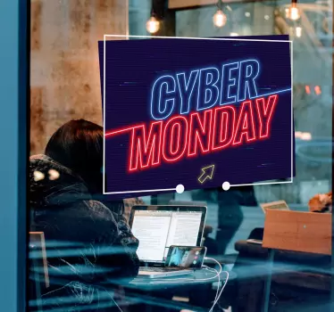 Gekleurde cyber maandag etalage sticker - TenStickers
