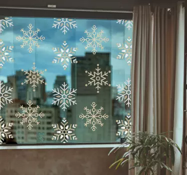 Gouden sneeuwvlok raamsticker - TenStickers
