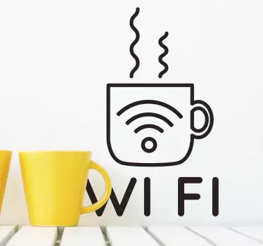 Koffie wifi sticker bedrijf - TenStickers