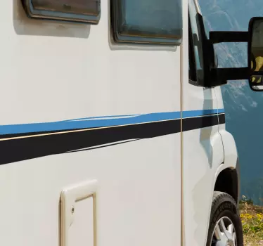 Stickers met lijnen zijbanden van campers - TenStickers