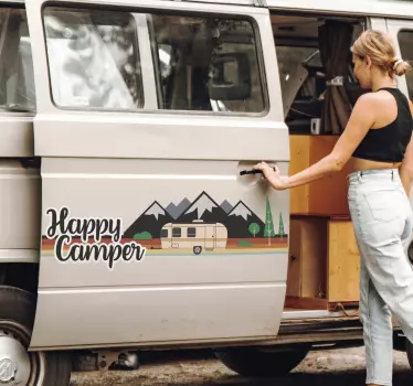 Camper Sticker Happy Camper - TenStickers