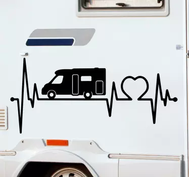 Camper sticker cardiogram - TenStickers