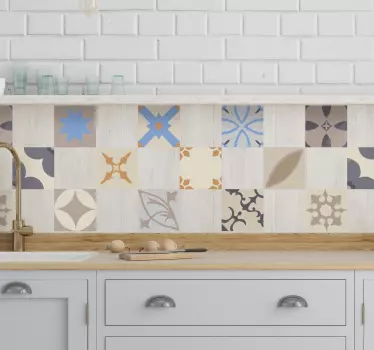 Tegelstickers keuken patroon - TenStickers
