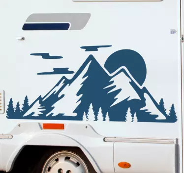 Camper sticker natuur bergen - TenStickers