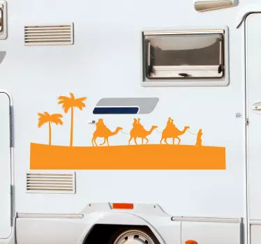 Dieren stickers Kamelen in woestijnmotorhome - TenStickers