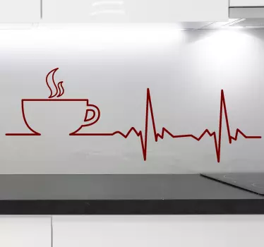 Muursticker keuken koffie is leven - TenStickers