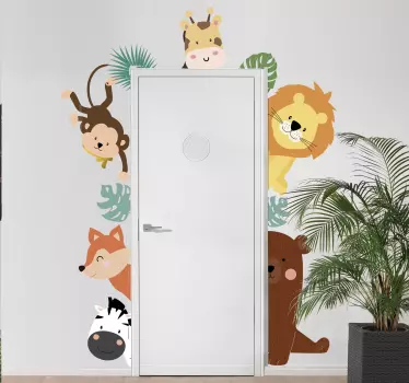 Deursticker verschillende dieren - TenStickers