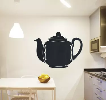 Theepot krijtbord sticker - TenStickers