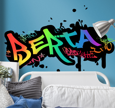 Muursticker kinderkamer naam graffiti - TenStickers