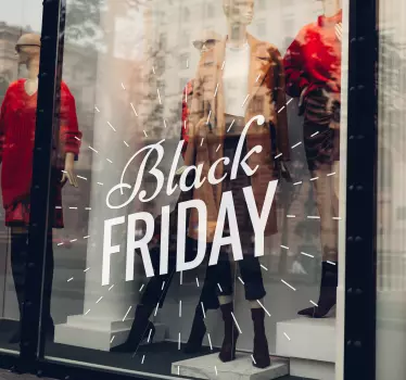 Black Friday sticker etalage met strepen - TenStickers