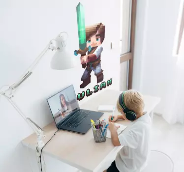 Muursticker kinderkamer avatar met naam - TenStickers