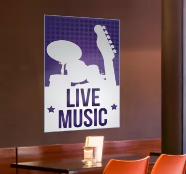 Live muziek optreden bord etalage sticker - TenStickers