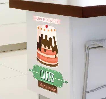 Sticker keuken cakes homemade - TenStickers