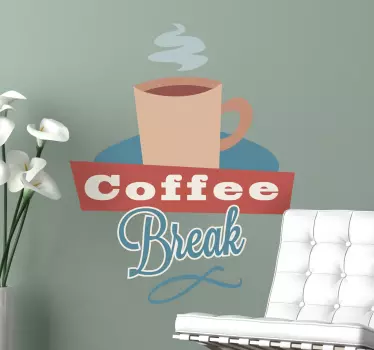 Etalage sticker coffee break - TenStickers