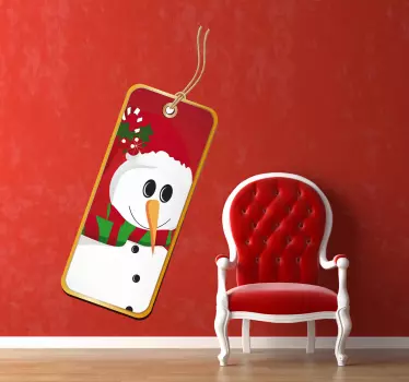 Sticker kerstmis etiket sneeuwman - TenStickers