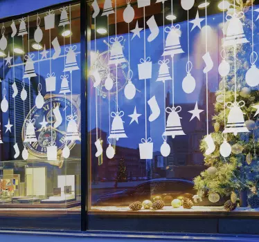 Kerst raamsticker kerstsokken - TenStickers