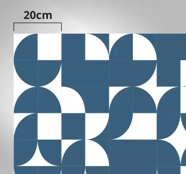 Stickers voor op meubels Blauw cirkel geometrisch kunstpatroon - TenStickers