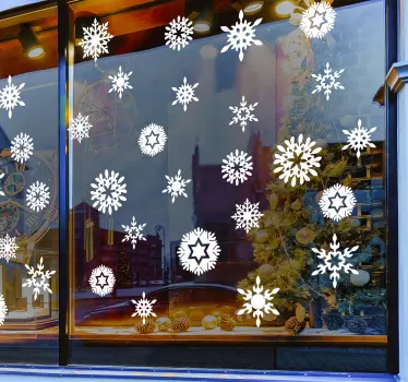 Sneeuwvlokjes winter kerst sticker - TenStickers