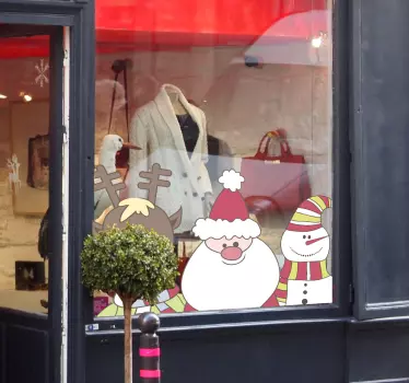 Kerst raamsticker sneeuwpoppetjes - TenStickers