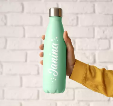 Gepersonaliseerde naam sticker waterfles - TenStickers
