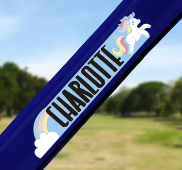 Fietssticker eenhoorn met naam - TenStickers