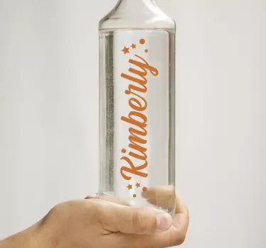 Gepersonaliseerde naam sticker waterfles - TenStickers