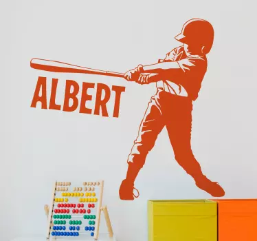 Muursticker personaliseerbare kinderen honkballer - TenStickers