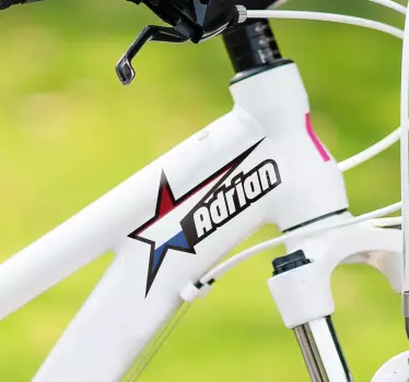 Fiets sticker met Nederlandse vlag met naam - TenStickers